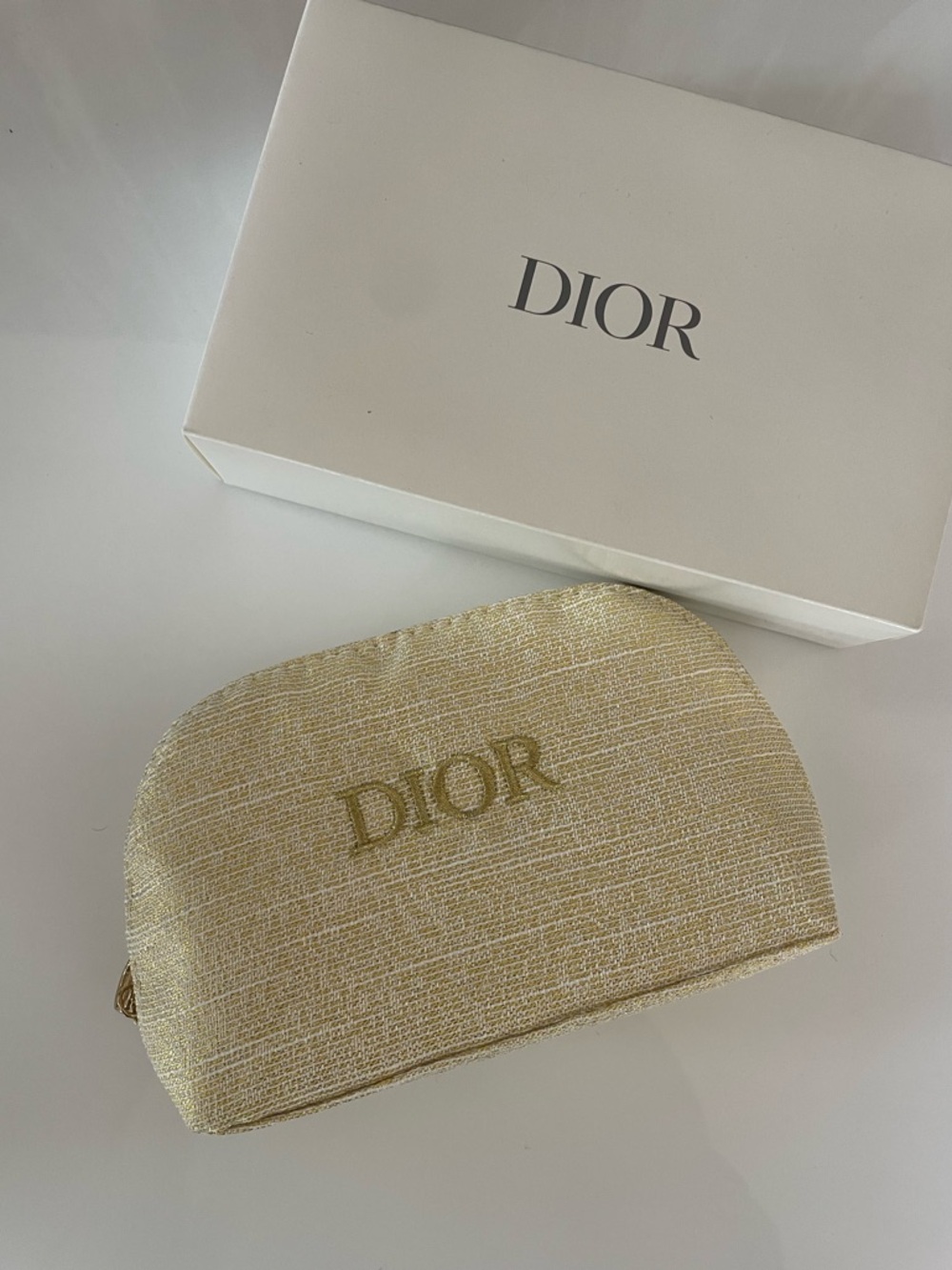 DIOR bag purse Shimmery Gold Cosmetic Pouch box